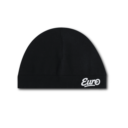 Midnight black skull cap. Skull caps have become popular headwear, worn by the likes of Marlon and Central Cee